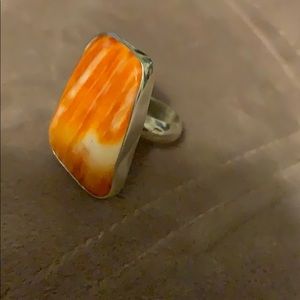 New Spiny oyster shell ring sterling silver